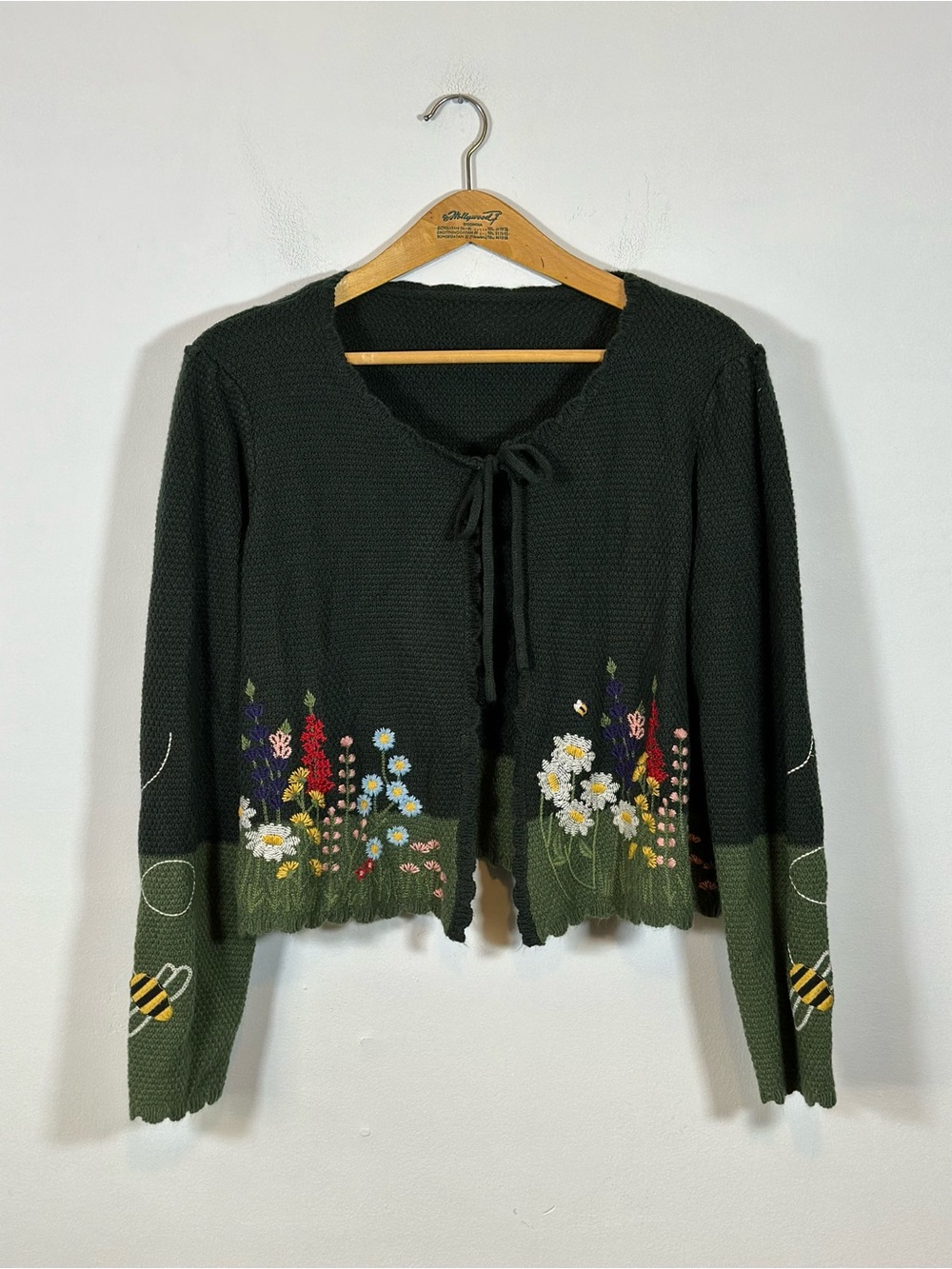CIDER Cottagecore Floral Embroidered Tie-Front Cardigan Plus Size 2X Soft Girl - Picture 4 of 11